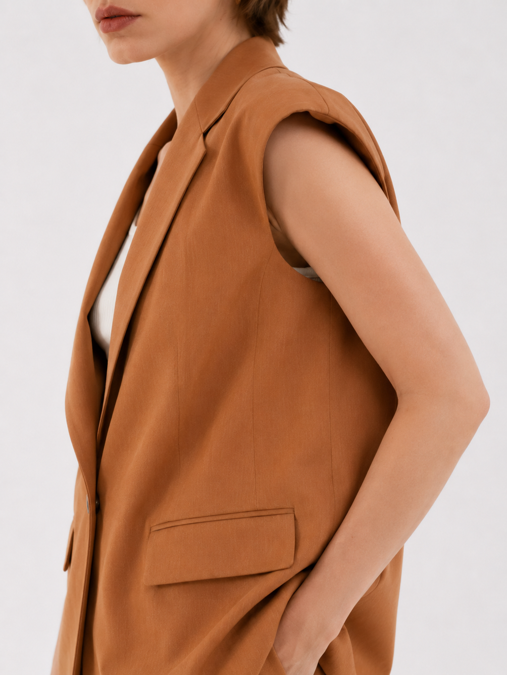 Camel Tailored Waistcoat
