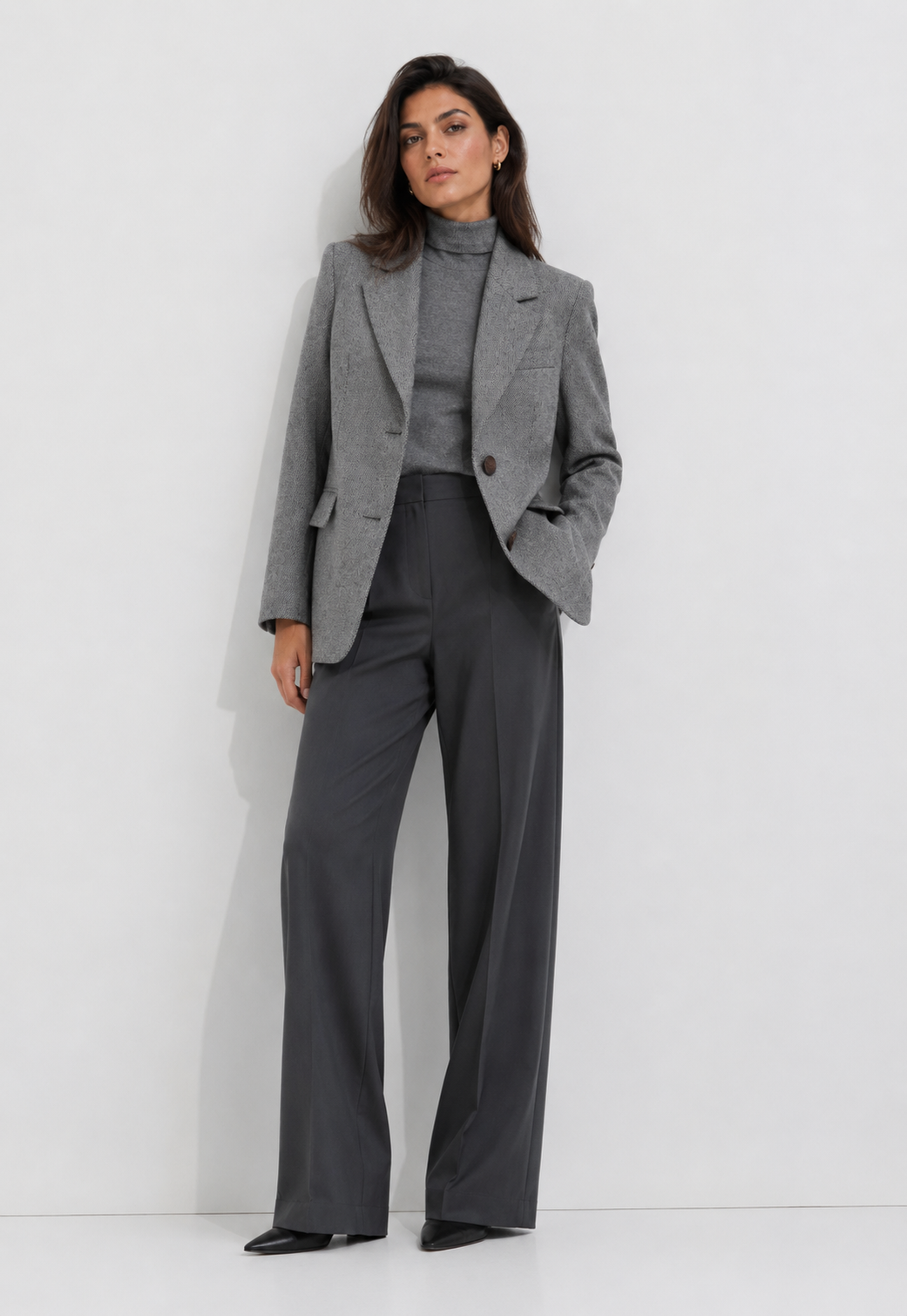 Grey Mélange Tailored Blazer