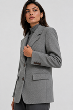 Grey Mélange Tailored Blazer