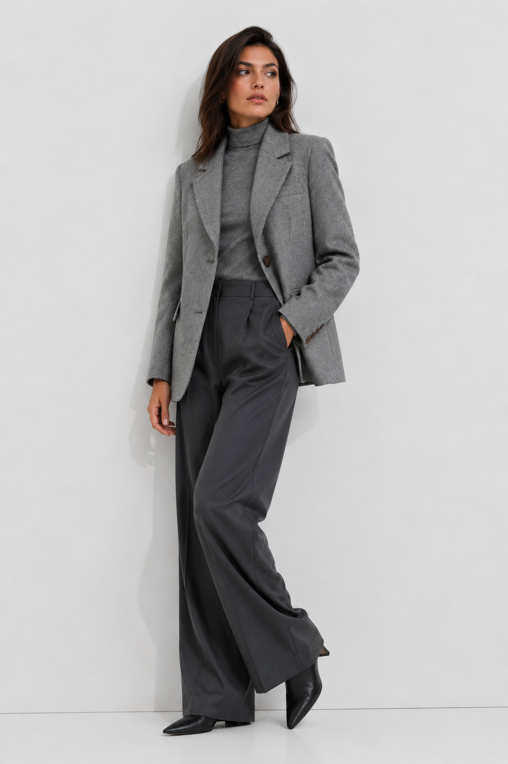 Grey Mélange Tailored Blazer