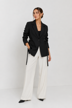 The Cinched-Side Tailored Blazer (Deep Olive)