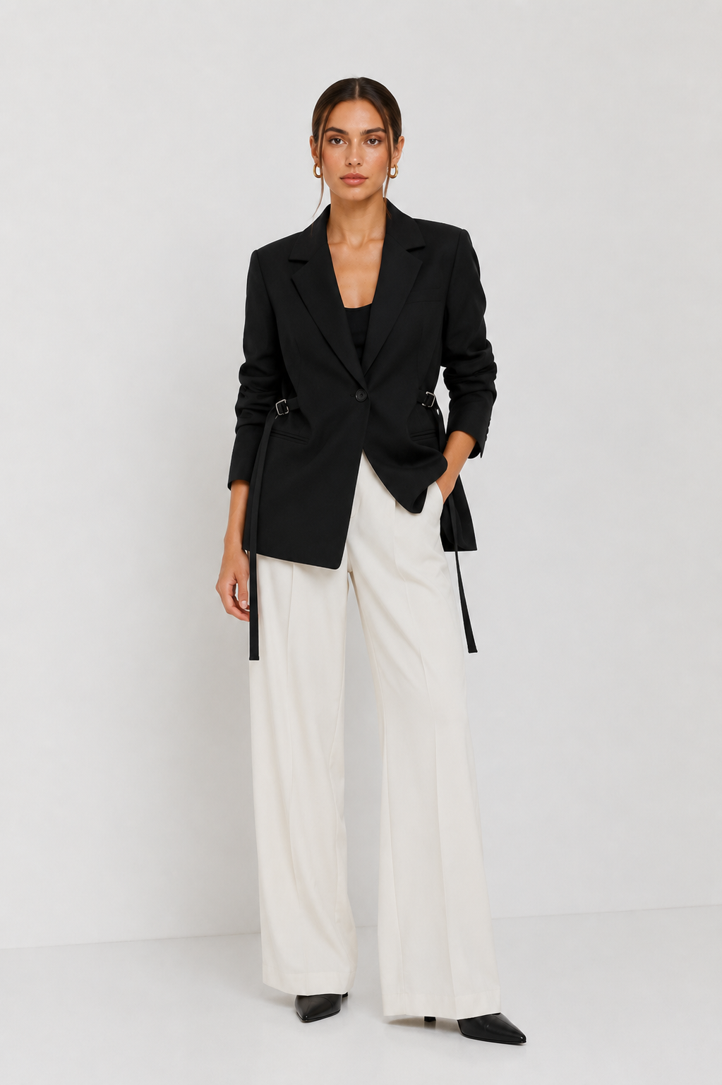 The Cinched-Side Tailored Blazer (Deep Olive)