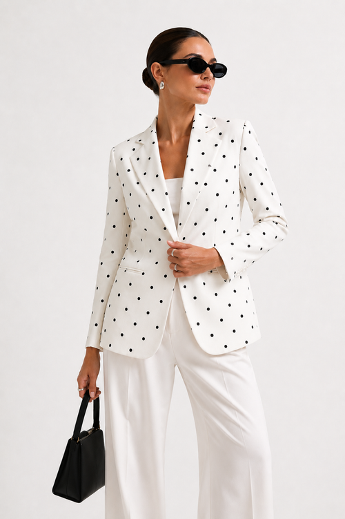 Atelier Polka-Dot Tailored Blazer