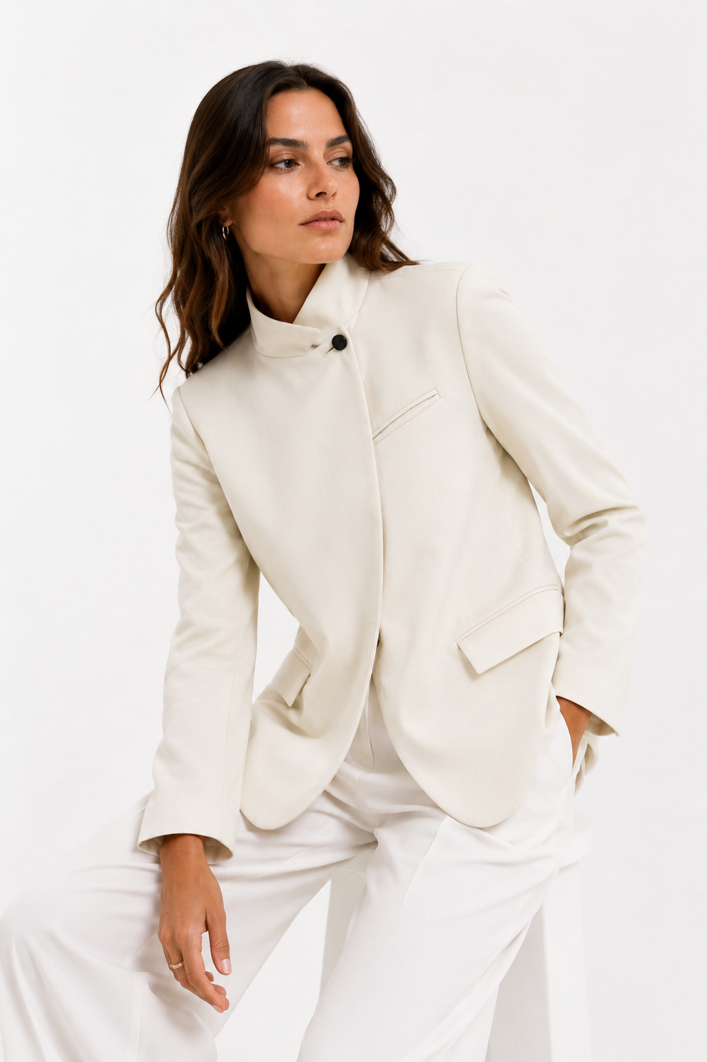 Asymmetric Cut-Out Tailored Blazer