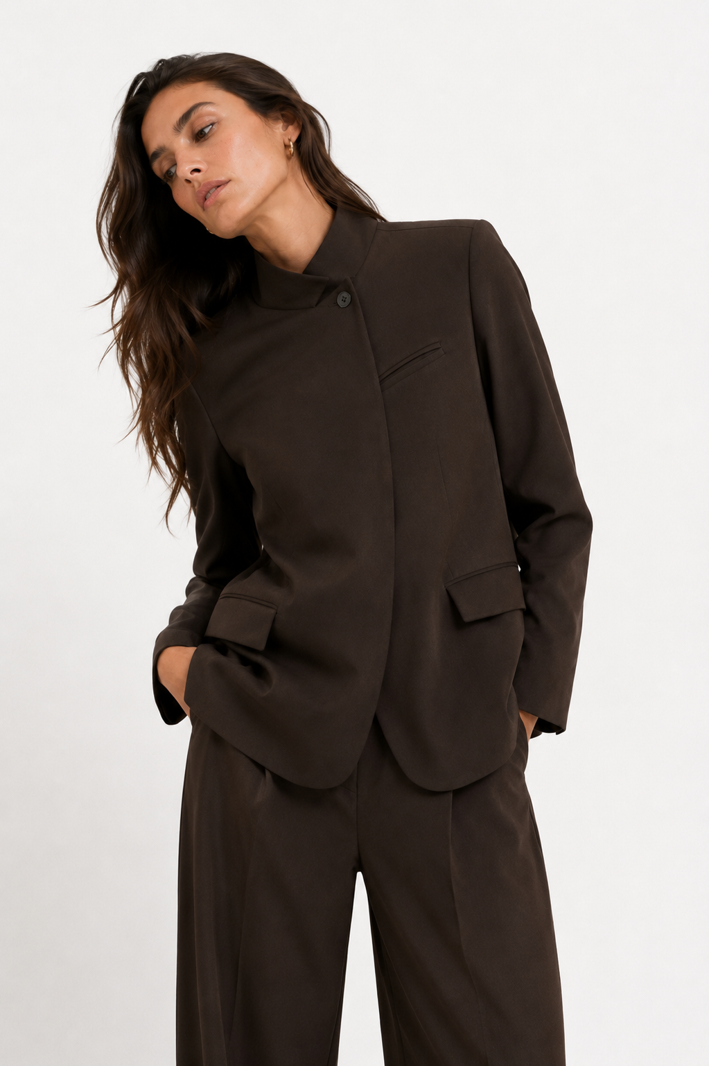 Asymmetric Cut-Out Tailored Blazer
