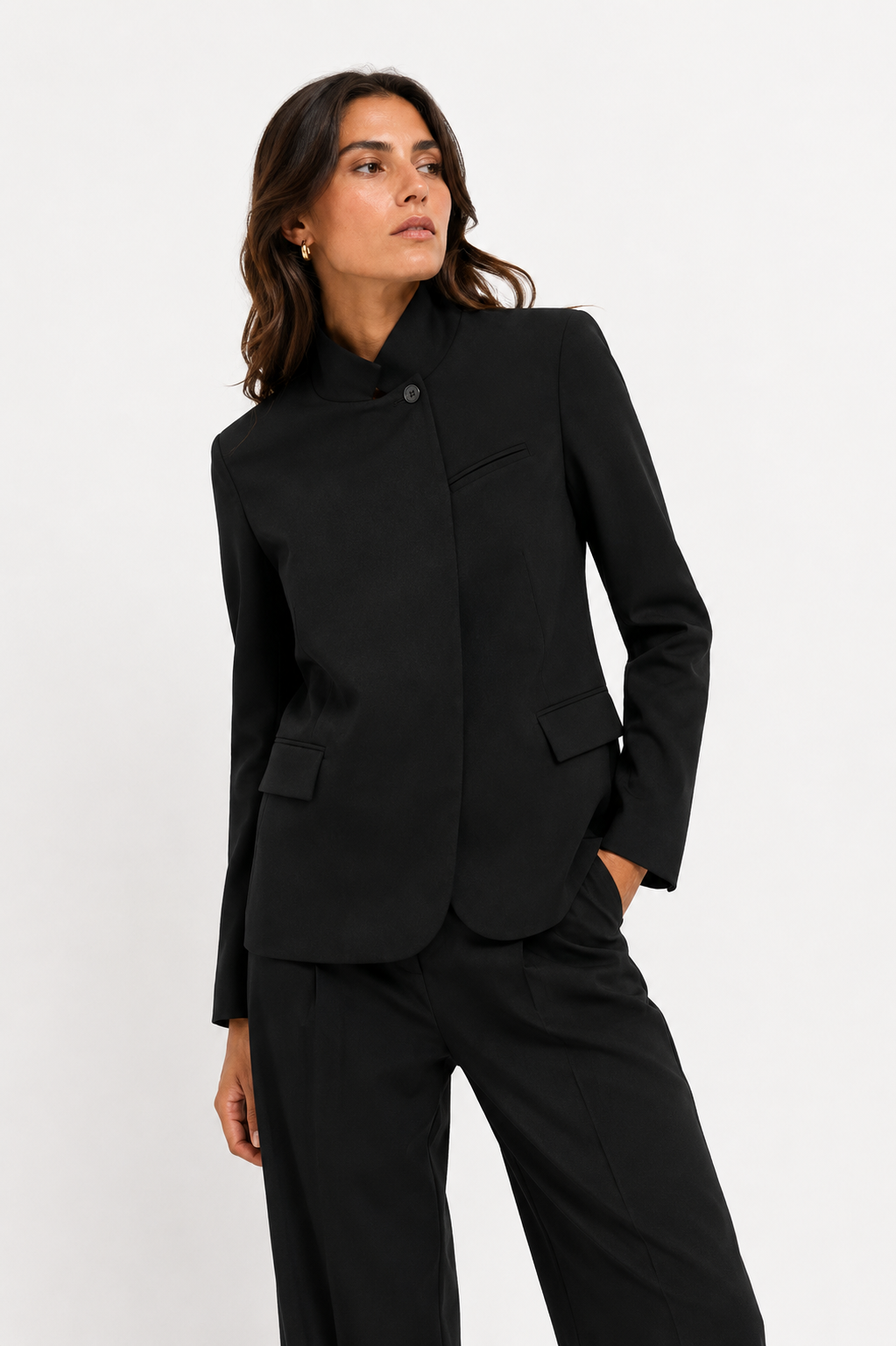 Asymmetric Cut-Out Tailored Blazer