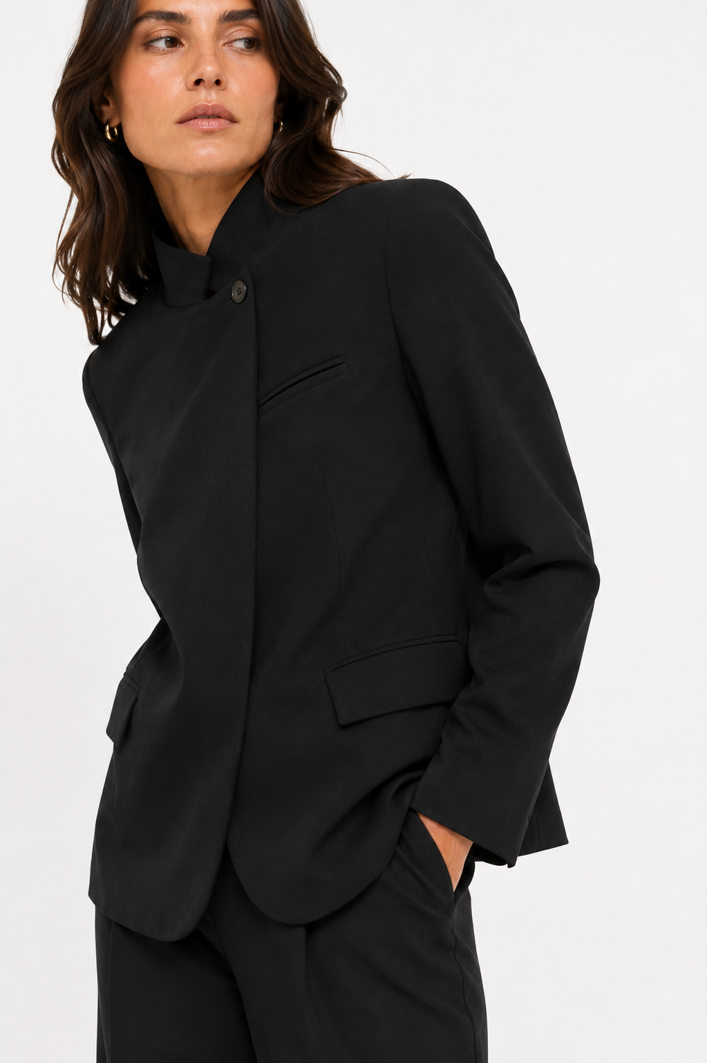 Asymmetric Cut-Out Tailored Blazer
