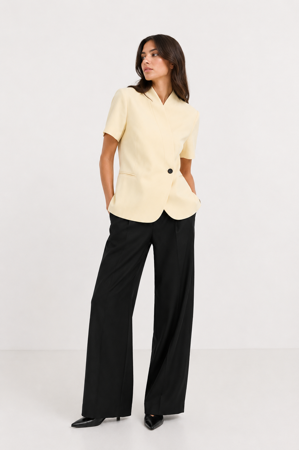 Tailored Wrap-Front Peplum Jacket