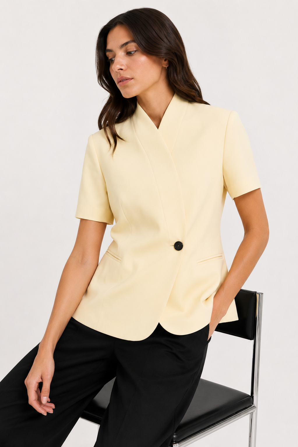 Tailored Wrap-Front Peplum Jacket