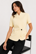Tailored Wrap-Front Peplum Jacket