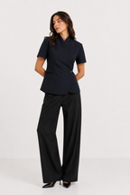 Tailored Wrap-Front Peplum Jacket