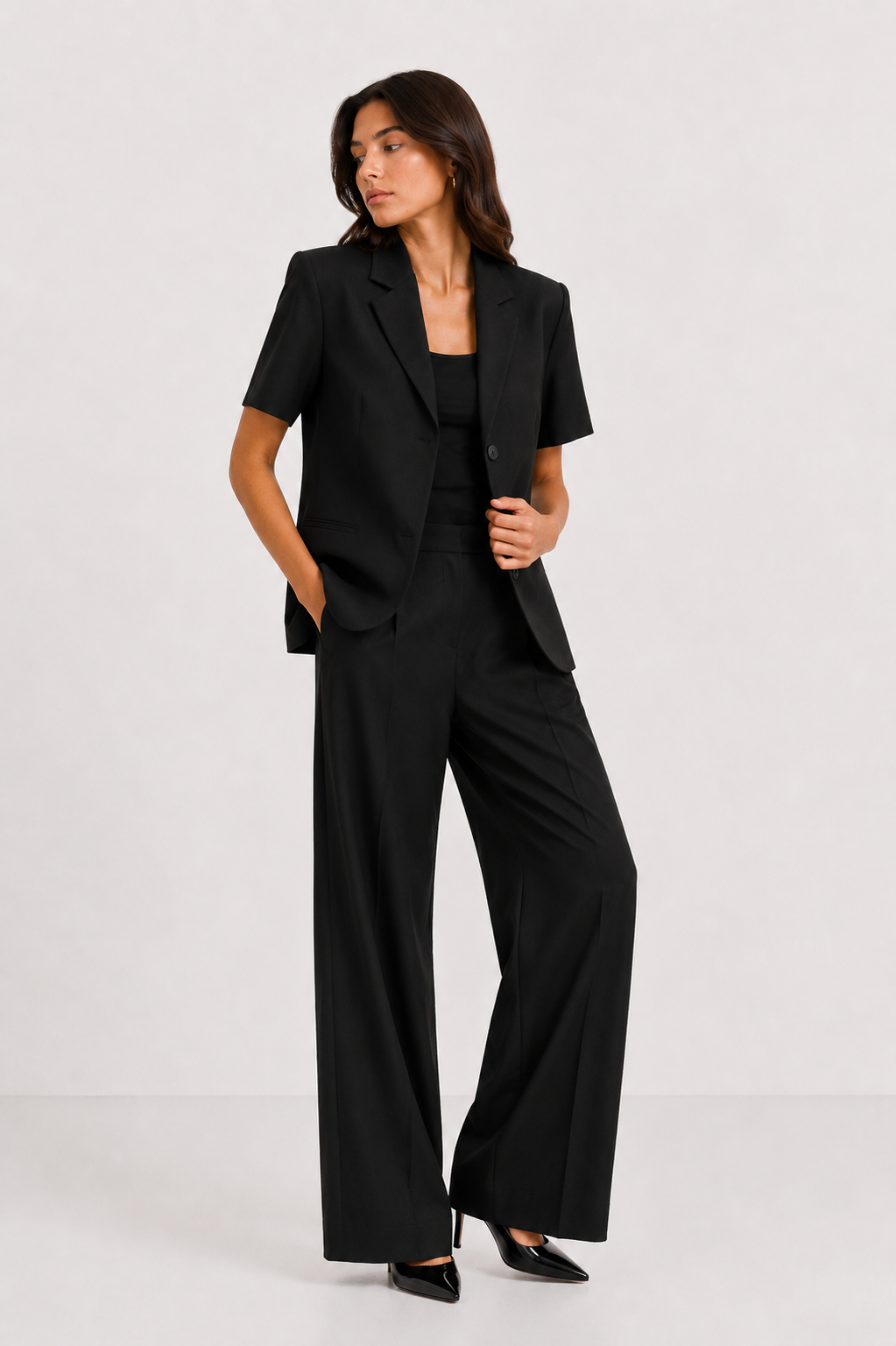 Heritage Short-Sleeve Blazer Jacket.