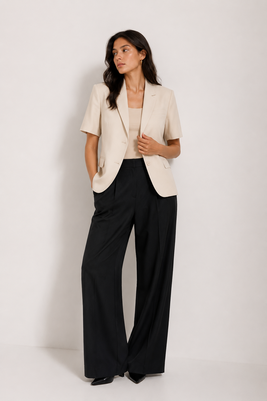 Heritage Short-Sleeve Blazer Jacket.