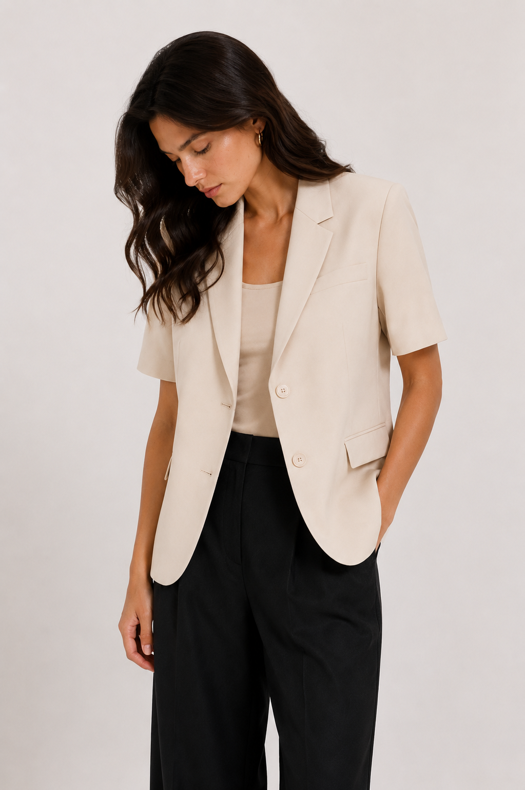 Heritage Short-Sleeve Blazer Jacket.