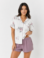 Women’s Short Pyjama Set (2-Piece) – Button-Through Short Sleeve Shirt & Relaxed Shorts