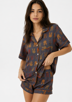 Women’s Short Pyjama Set (2-Piece) – Button-Through Short Sleeve Shirt & Elasticated Waist Shorts