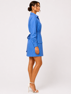 Tailored Longline Blazer Shirt and Striped Suit Shorts Co-ord