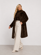 Patterned High-Pile Longline Coat