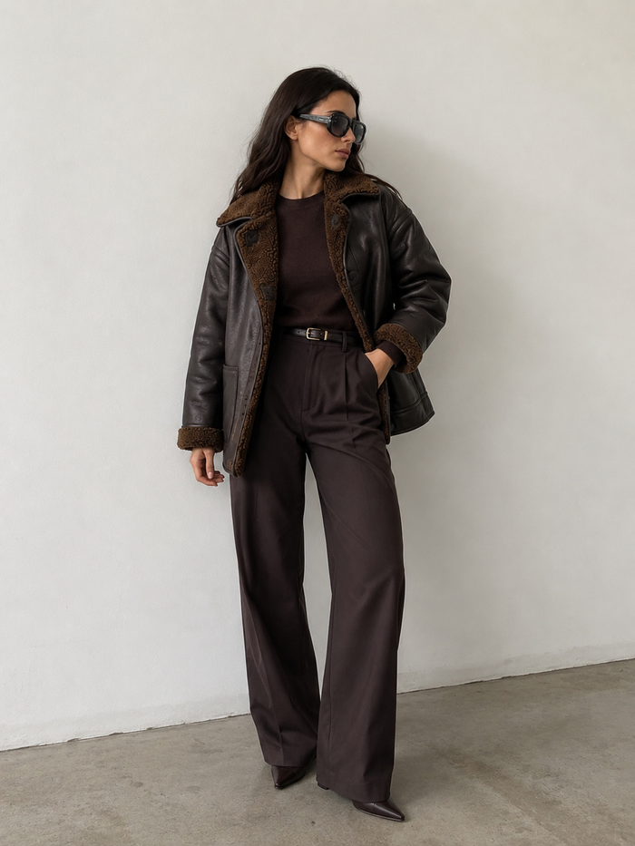 Contrast Collar Structured Jacket