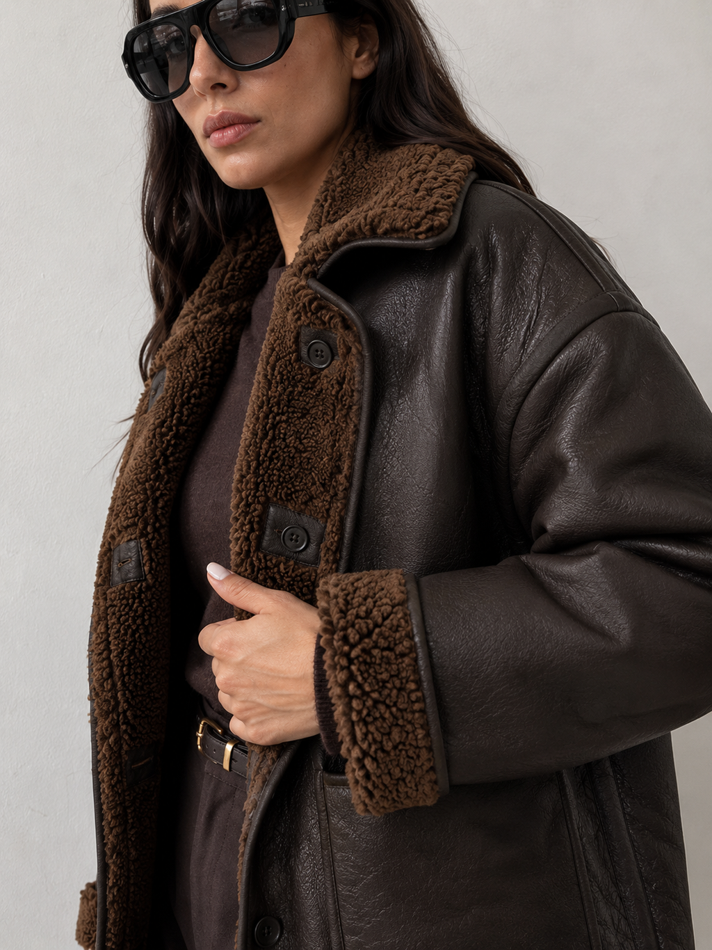 Contrast Collar Structured Jacket