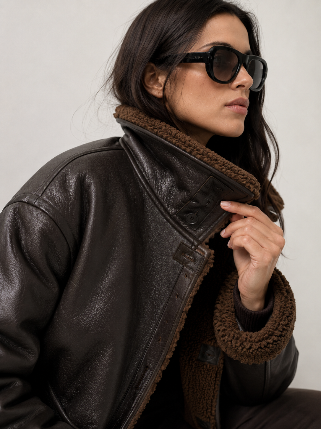 Contrast Collar Structured Jacket