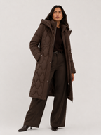 Quilted Longline Hooded Coat