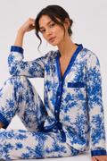Long-sleeve button-through pyjama shirt