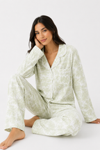 Women’s Cotton Pyjama Set – Long Sleeve Button-Through Top & Full-Length Trousers [PRODUTO PRECISA SER REFEITO]