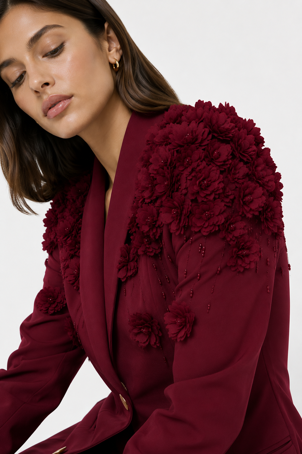 Maxi Tailored Dress Statement Shoulders