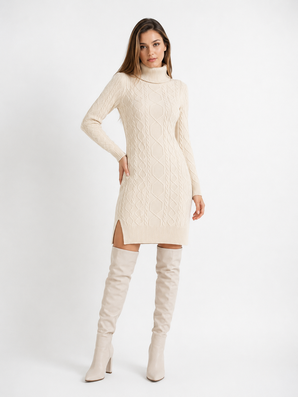 Aria Knit Dress (High Neck)
