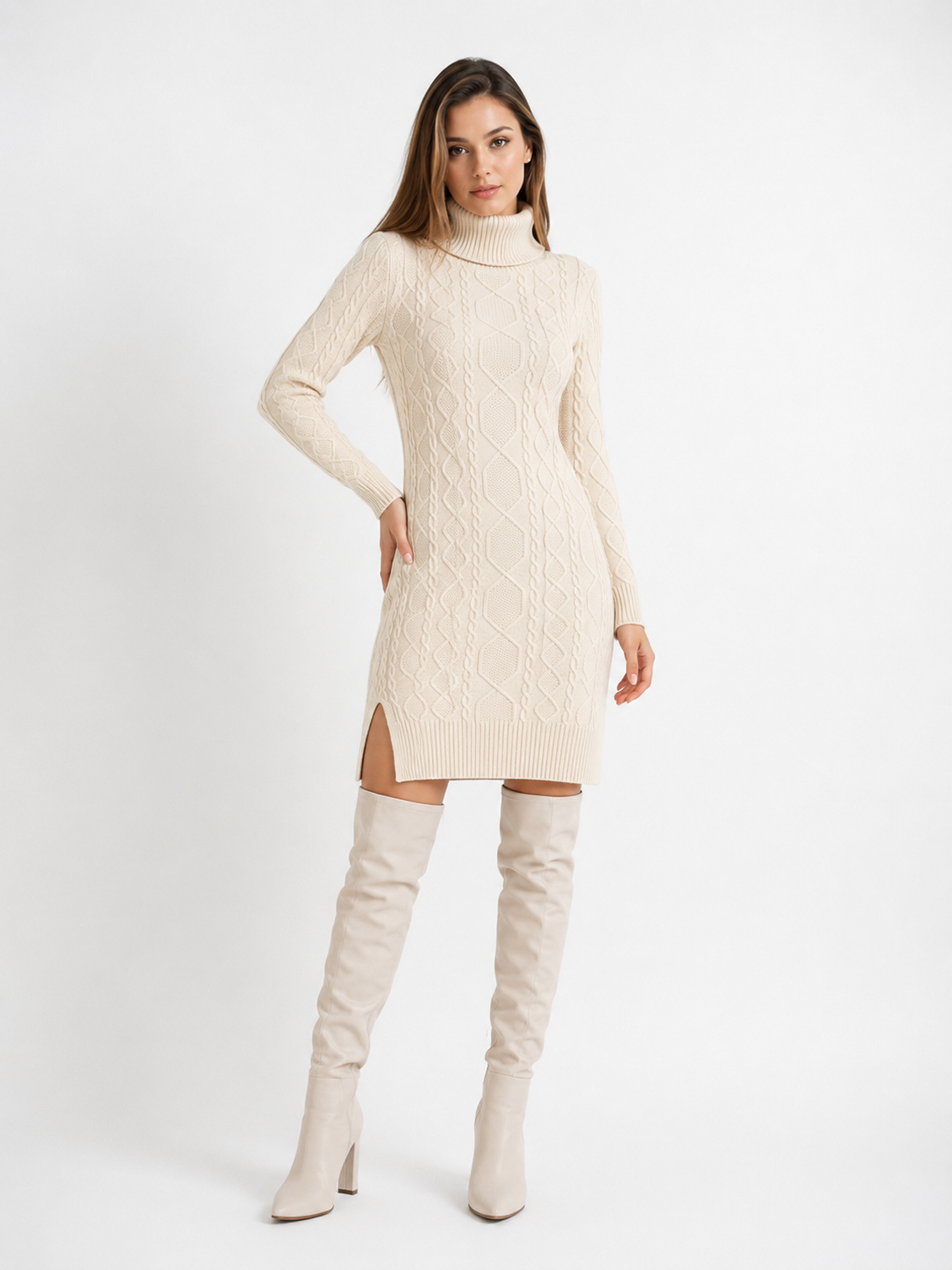 Aria Knit Dress (High Neck)