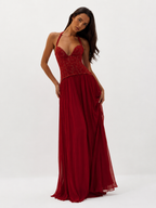 Elegant Women's Halter Long Dress Corset Maxi Pleated Dresses Summer Evening Party Wedding Guest Green Blue White Yellow Red New