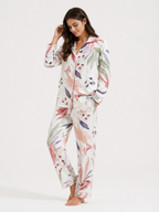 Women’s Pyjama Set – Button-Through Long Sleeve Shirt & Full-Length Trousers