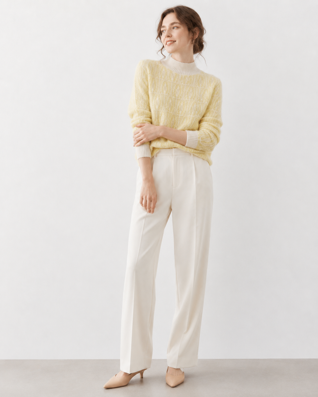 Brushed Mock-Neck Jumper