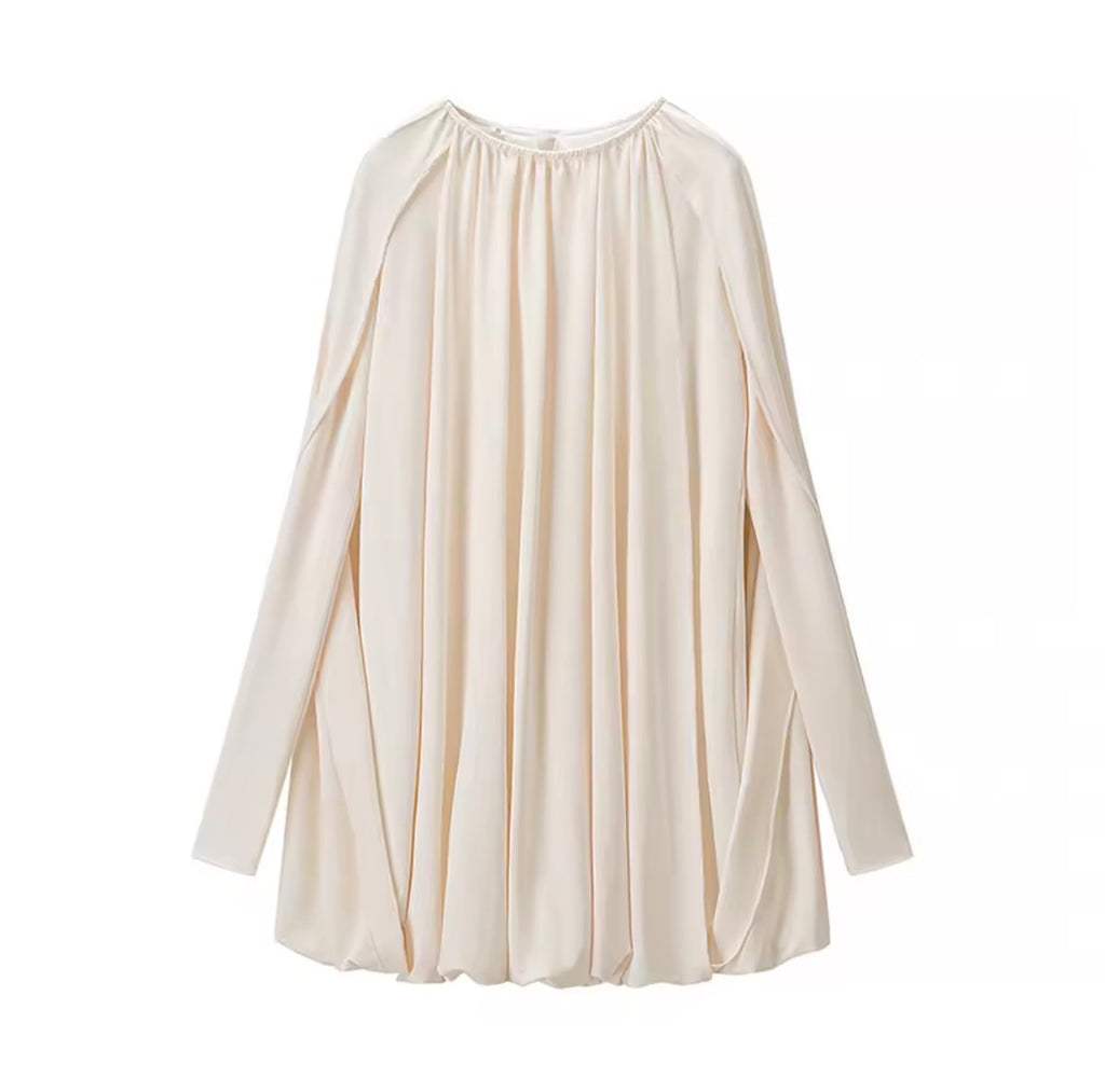 Draped Mini Dress Long Sleeve