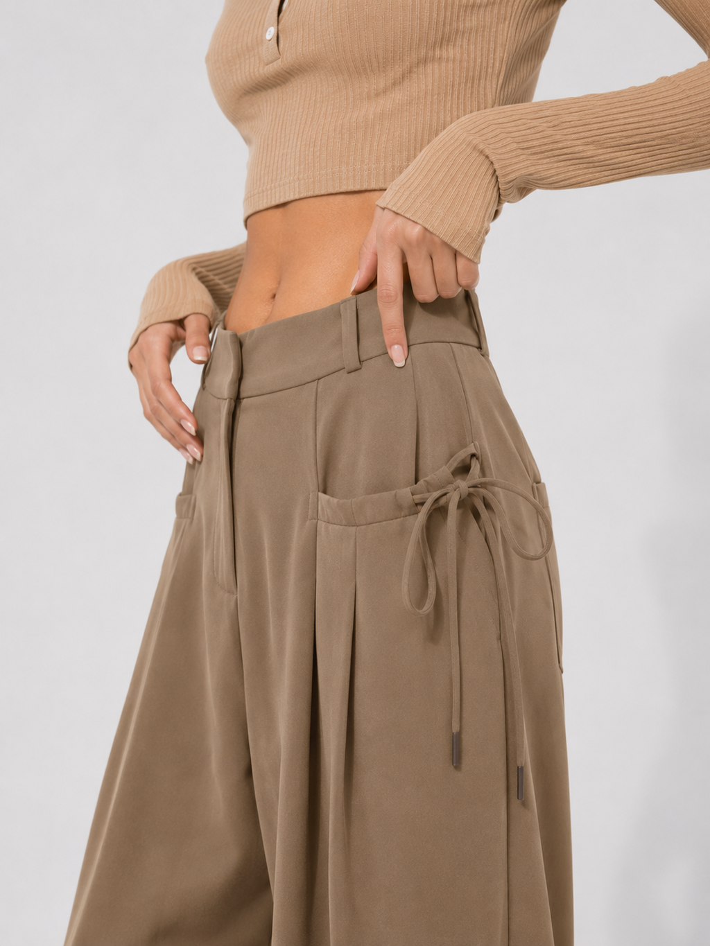 Shirring Casual Wide Leg Pants Women High Waist Street Basic Loose Sweat Trousers Korean Retro Gray Office Y2K Lady Pants