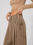 Shirring Casual Wide Leg Pants Women High Waist Street Basic Loose Sweat Trousers Korean Retro Gray Office Y2K Lady Pants