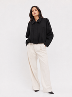Relaxed Collared Bomber Jacket