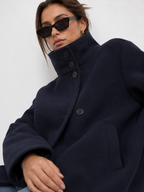 High-Collar Buttoned Jacket