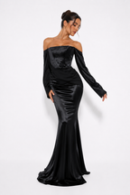 Off-the-shoulder satin-effect dress