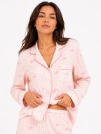 Women’s Button-Through Pyjama Set – Long Sleeve Shirt & Full-Length Trousers