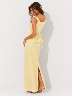 Sleeveless Peplum Top and Maxi Skirt Co-Ord Set