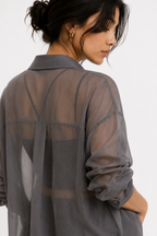 Sheer Organza Relaxed-Fit Shirt