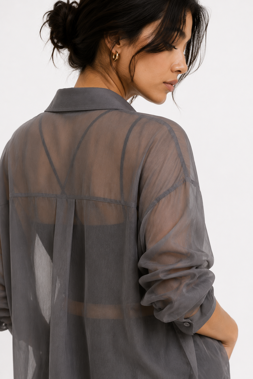 Sheer Organza Relaxed-Fit Shirt