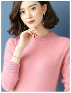 Super Warm 100% Mink Cashmere Sweaters and Pullovers Women Autumn Winter Soft Sweater Half Turtleneck Female Basic Pullovers