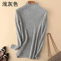 Warm 100% Mink Cashmere Sweater Knit Pullovers Female Winter High Elasticity Soft Tops High Collar Casual Basic Women Shirt 2021