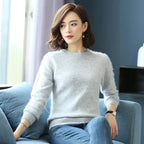 Super Warm 100% Mink Cashmere Sweaters and Pullovers Women Autumn Winter Soft Sweater Half Turtleneck Female Basic Pullovers