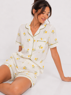 Women’s Short Pyjama Set (2-Piece) – Button-Through Short Sleeve Shirt & Relaxed Shorts [PRODUTO PRECISA DE REVISÃO]