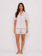 Women’s Short Pyjama Set (2-Piece) – Button-Through Short Sleeve Shirt & Relaxed Shorts [PRODUTO PRECISA DE REVISÃO]