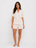 Women’s Short Pyjama Set (2-Piece) – Button-Through Short Sleeve Shirt & Relaxed Shorts [PRODUTO PRECISA DE REVISÃO]